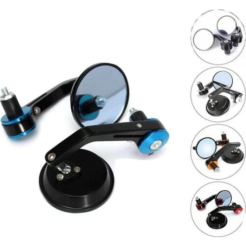 1 Pair Round Bar End Rear Mirrors Moto Motorcycle Motorbike Scooters Universal 7/8" Rearview Mirror Side View Mirrors