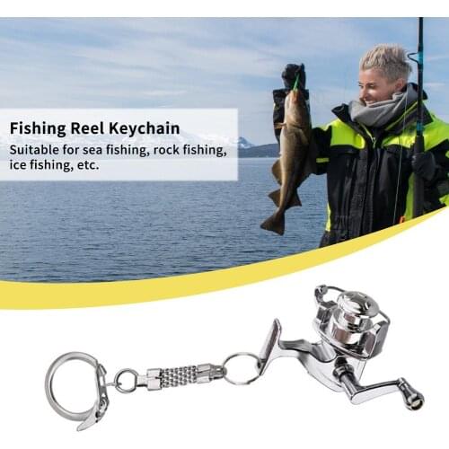1pcs Fishing Creative Fly Reel Keychain Metal Reel Key Chain Bag Purse Pendant Small Pendant For Fishing Lover