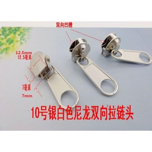 10# nylon zipper slider two way slider for open end zipper silver 5pcs/lot free shipping