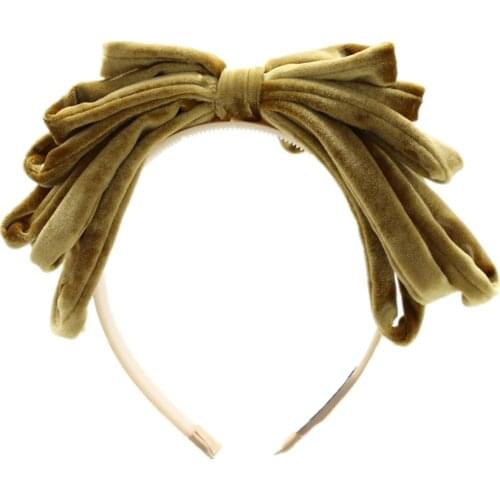 2021 new fashion rich velvet bow hairband children fashion hair accessories with plastic band