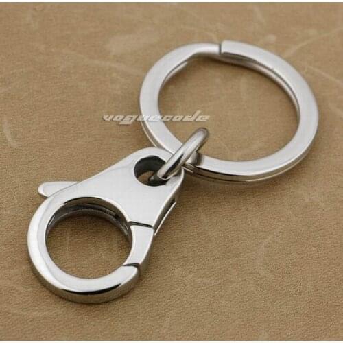 316L Stainless Steel Simple KeyChain Mens Biker Rocker KeyChain 3P003KC