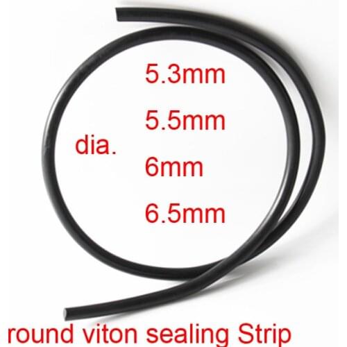 5.3mm 5.5mm 6mm 6.5mm FKM FPM Viton Seal round bar circle sealing strip o ring Fluorine rubber strip corrosion of acid alkali