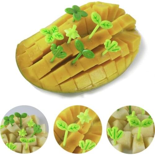 Cartoon 8Pcs/Box Durable Clover Shape Smooth Cake Salad Picks ABS Salad Toothpick Practical for Home