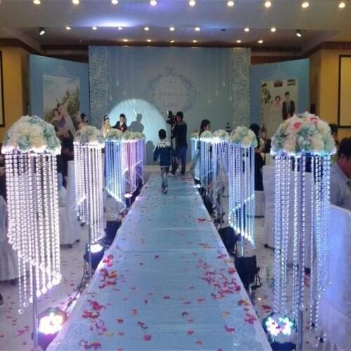 Wave shape acrylic chandelier , 6785 crystal table centerpieces for wedding decoration