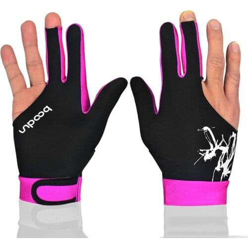 Snooker Billiards Gloves Breathable Three Finger Billiard Accessories Right Left Hand Embroidery Billiards Gloves For Men Women