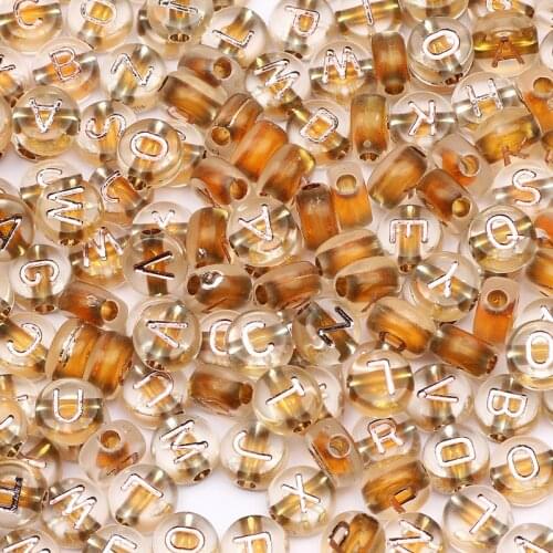 Mixed Letter Acrylic Beads Round Flat Loose Spacer Alphabet Beads For Jewelry Making Diy Bracelet Necklace Accessories 4x7mm