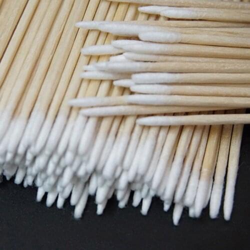 300pcs Wood Cotton Swab Cosmetics Permanent Makeup Health Ear Jewelry Clean Sticks Cosmetics Makeup Health Wood Cotton Head Swab