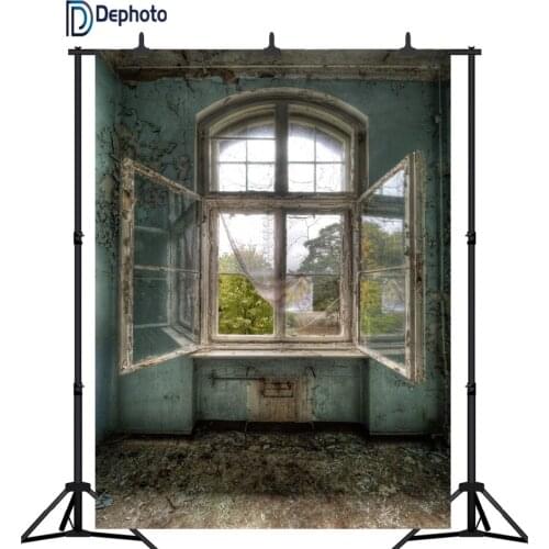 DePhoto Old House Interior Arch Window Photography Backgrounds Customized Photographic Backdrops For Photo Studio