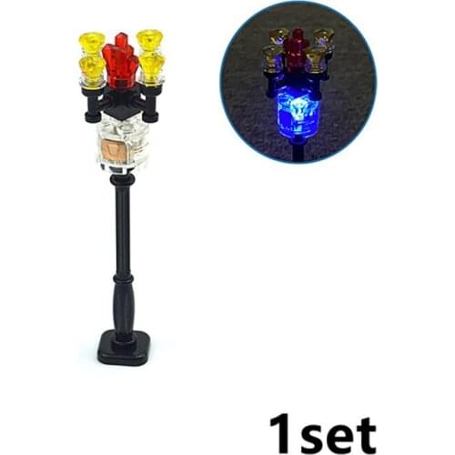 City House Accessories LED Light Model Light-Emitting Building Blocks Educational Traffic Signal Light Compatible With Leduo