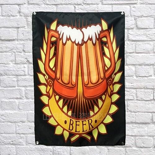 Cheers & Beers Personalized Party Poster Beer Day Flag Funny Banner for College Dorm Room, Tailgates and Parties,Man Cave Party