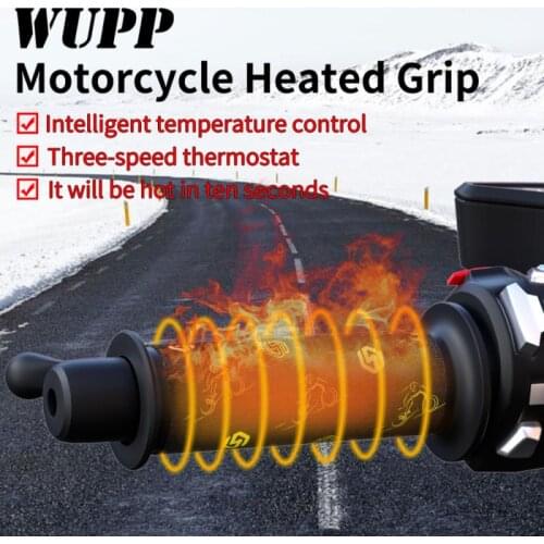 2PCS 12V Motorcycle Electric Heating Handle Kit Heated Grip Pads+Heat Resistant Tape+Heat Resistant Covers Handlebar Pad