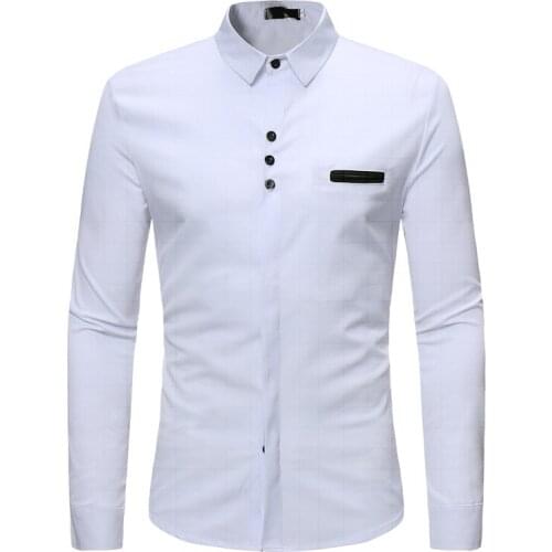 Mens Casual Button Down Dress Shirts 2021 Brand Slim Fit Long Sleeve Shirt Men Business Work Social Shirt Male Chemise Homme