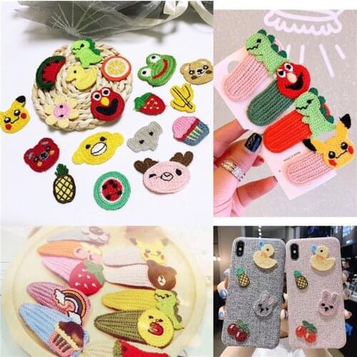 20pcs/lot DIY Handmade cute handmade wool cartoon animals Padded Patches Appliques For Clothes Sewing Supplies DIY Hair Decorati