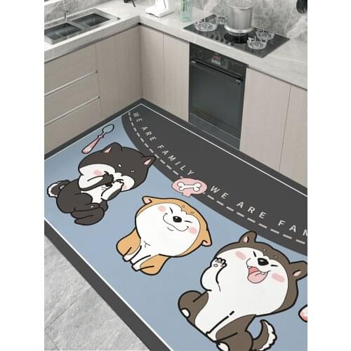 Floor mats, non-slip, oil-proof, household mats, wipeable, disposable, dirt-resistant cartoon carpet, door mat