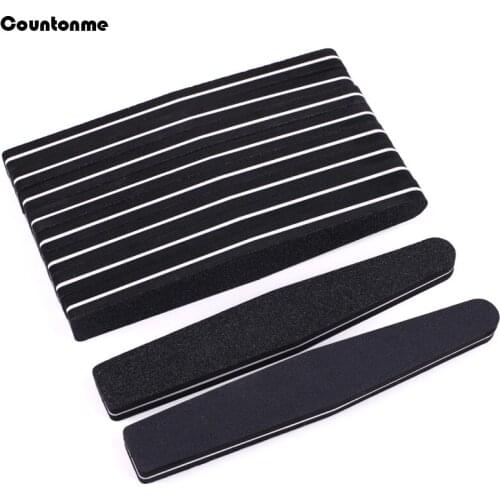 50Pcs Nail Art Sponge Bar Nail File 100/180 Black Sanding Professional Nail Buffers File Double-sided Manicure Nail Care Tool