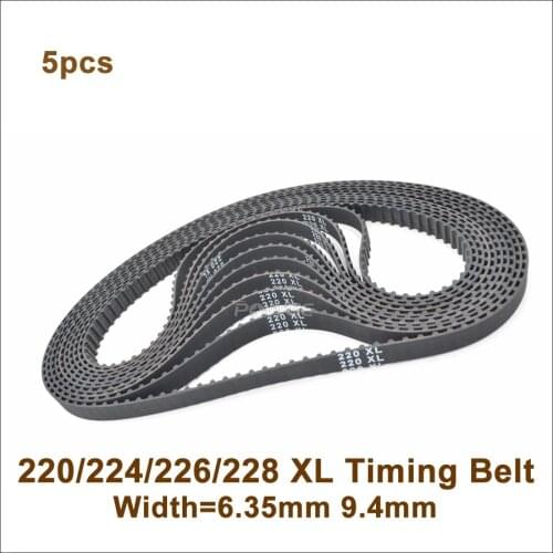 POWGE 220/224/226/228 XL Timing Belt W=6.35/9.4mm Perimeter 558.8/568.96/574.04/579.14mm Rubber XL Belt Inch Trapezoid