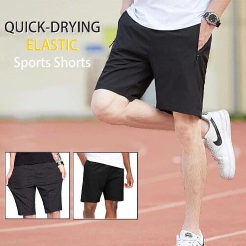 Shorts Summer Ice Silk Beach Pants Casual Trend Loose Stretch Big Pants Five-point Middle Pants Mens Sports Pants