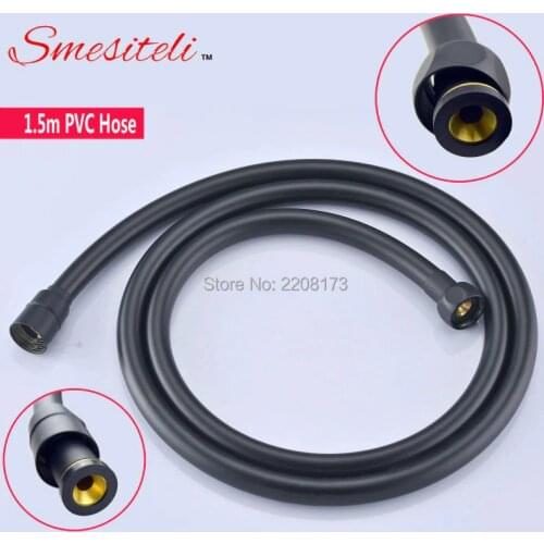 Smesiteli Excellent 1.5m Matte Black PVC Flexible Shower Hose Bath room shower set accessories Explosion-proof pipes