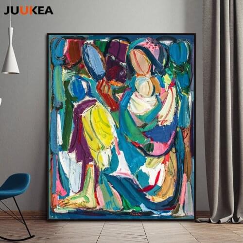 Modern Abstract Blue Random Accumulation of Oil Painting by Paul Gauguin Artist Post Impression Canvas Print Painting Home Decor