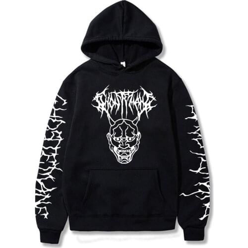 Ghostemane Mercury Retrograde Image Mens Womens Black Hoodies Letter Printed Long Sleeve Hooded Sweatshirt Streetwear Men Tops