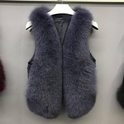 Fur Jacket Coat Vest Real Fox Fur Women Sleeveless Vest 2020 Autumn And Winter New Fashion Slim Solid Outerwear