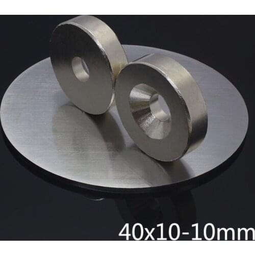 1pcs 40 x 10 mm Hole: 10mm Super Strong Round Powerful Neodymium Magnets Countersunk Rare Earth permanent Magnet 40*10-10