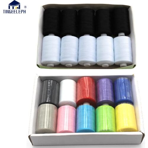 Sewing Thread Sets 10-ColorSpools Thread Mixed Cotton，1000 Yards Sewing Kits Thread for Sewing Machine，DIY 402 color thread