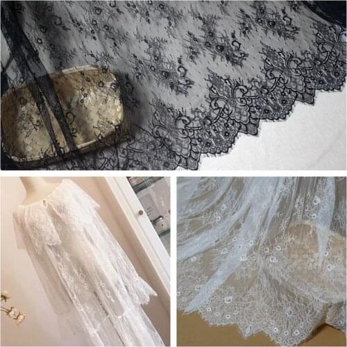 GLace 3M/lot High Quality Skin Friendly Eyelash Lace Accessories Handmade DIY Fabric for Dress Wedding Lace Sewing Cloth TX626