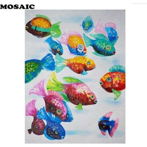 Diamond Embroidery stickers 5D DIY Diamond Painting"color fish"Diamond mosaic Painting Cross Stitch animal picture Rhinestone P1