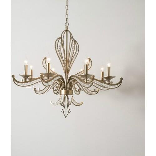 American crystal chandelier rustic creative personality restaurant lamp atmospheric iron bedroom crystal chandelier LB032108