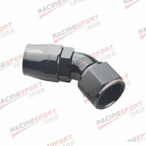 AN12 45 Degree One Piece Full Flow Swivel Hose End Fitting Black