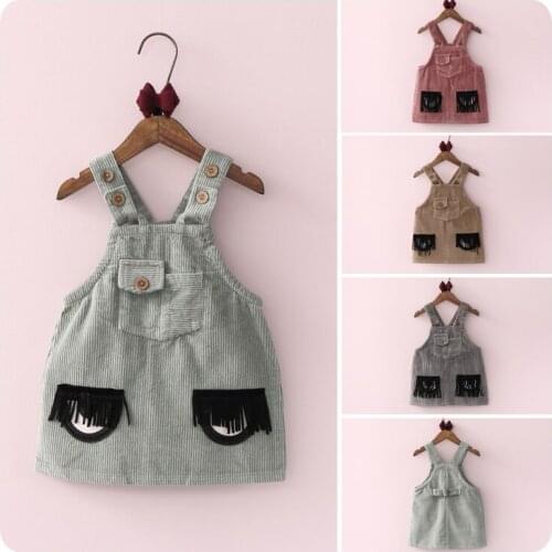 Girl Childrens Garment 2016 Autumn New Product Girl Baby Cartoon Tassels Eye Straps Skirt A A-line Skirt Camisole Skirt