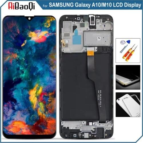 For SAMSUNG Galaxy M10/A10 2019 LCD Display Screen Touch Digitizer Assembly For Galaxy A10 A105 A105F SM-A105F A105FN with Frame