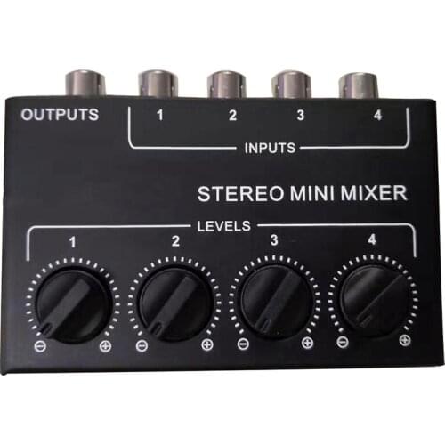 FFYY-Cx400 Mini Stereo Rca 4-Channel Passive Mixer Small Mixer Mixer Stereo Dispenser for Live and Studio