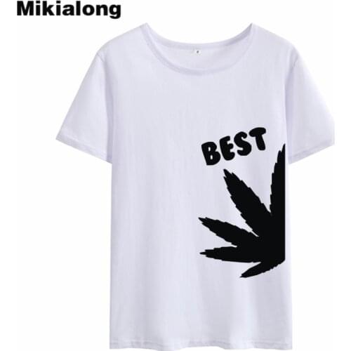 Mikialong Best Buds Friends T Shirt Women Summer 2018 Fashion Tshirt Cotton Women Tops Basic Short Sleeve Camiseta Feminina