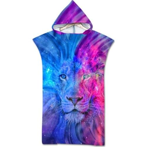 Microfiber Geometric Printed Changing Robe Poncho With Hooded Beach Towel For Swimming Surf Bath Towels Compact Bathrobe