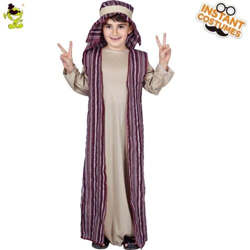 Boys Arab Prince Costume Middle East Costume Robe Kids Traditional Clothes Halloween Carnival Cosplay Arabian Costumes