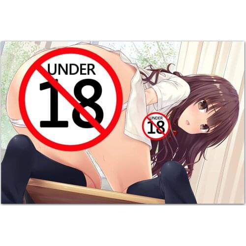 Hot Anime Girl on the Desk Picture Cartoon Posters and Prints Canvas Paintings Wall Art for Home Room Decor