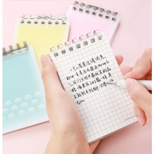 Japan KOKUYO Mini Loose-leaf Notebook A7 Coil Removable Student Portable Light Color Memo Management Plan Checkered Pocket Book