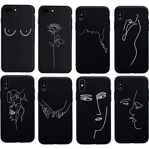 Abstract Art soft case for iphone 6 6s 7 8 Plus Girl Chest Body Kiss Phone Cover Coque For iphone 5s SE X XS Max XR Case