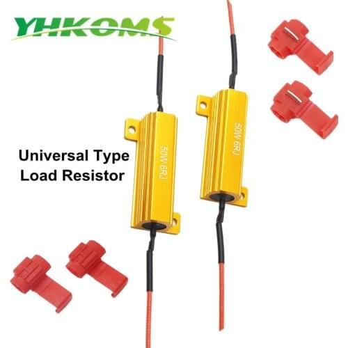 YHKOMS 50W 5RJ Load Resistor For LED Upgrade Bulb Applicable 1156 1157 3156 3157 7440 7443 Fog Lamp T10 T15 Festoon Universal