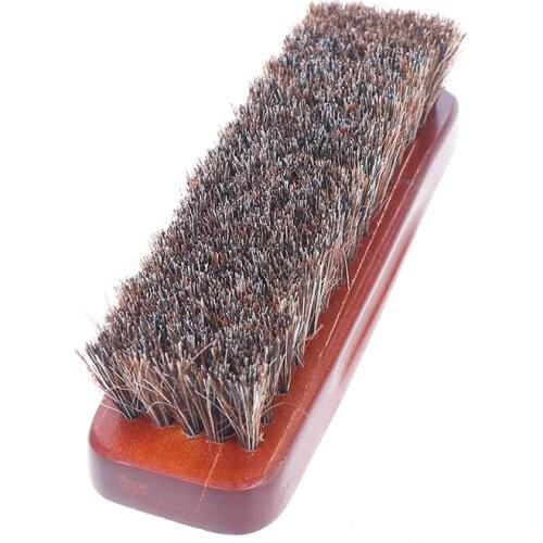 Natural wood Bristle Horse Hair Shoe Boot Brush Care Clean Shine Polish Brush