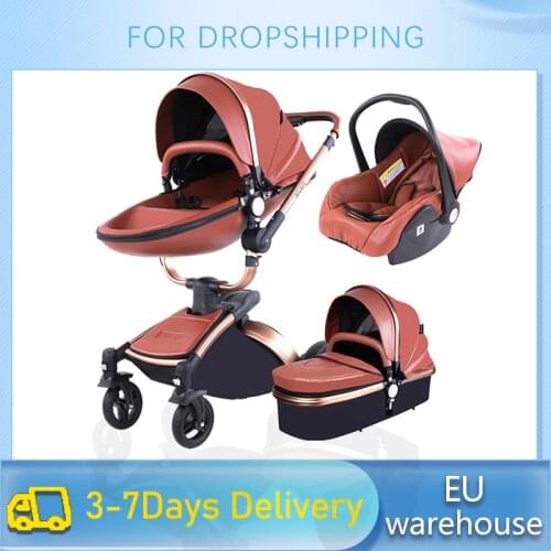New Baby Stroller 3 In 1 Portable Pram Lightweight High Landscape Aluminum Frame With Carseat For Newborn Hot Sale EU No Tax