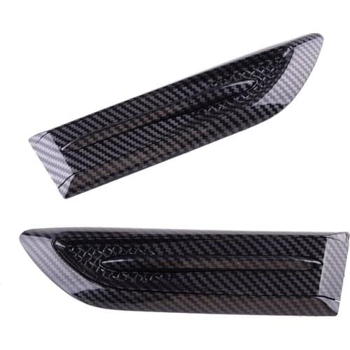 New 1 Pair Universal ABS Car Side Air Flow Intake Decorative Scoop Vent Bonnet Cover Grill Carbon Fiber Style