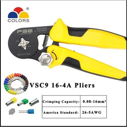 Mini-type self-adjustable crimping plier 26-5AWG 175mm Hand tool VSC9 16-4A four-sided crimp TELECOM TOOL HYDRAULIC STRIPPING