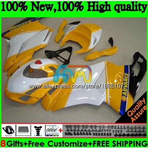 OEM Yellow white Body For DUCATI 749R 999R 749S 999S 749 999 05 06 Bodywork 79BS.28 749-999 CC 749 999 S R 2005 2006 Fairing kit