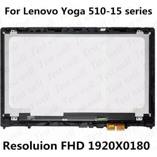 Original 15.6'' FHD LCD with Touch Screen Digitizer Assembly+Frame For Lenovo Yoga 510-15 serie Yoga 510-15ISK Yoga 510-15IKB