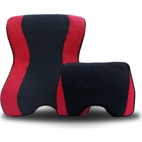 Car Seat Headrest Waist Lumbar Pillow Detachable for Ford Mustang 15-20 Interior Accessories Memory Foam Pillow
