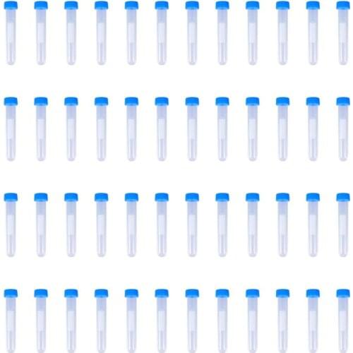 100Pcs 10ML Transparent Hard Plastic Transparent Test Tube With Cap 10ml Radioimmunoassay Tube Laboratory Supplies