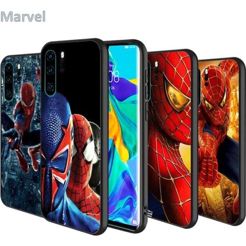 Silicone Cover Cool Spider Man For Huawei P50 P40 P30 P20 Pro P10 P9 Lite E Plus 2016 5G Black TPU Phone Case